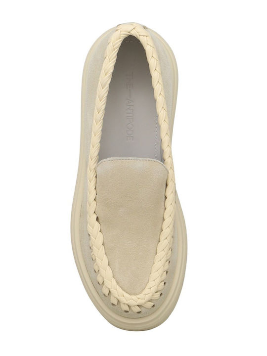 Men's Suede Moccasins Ecru