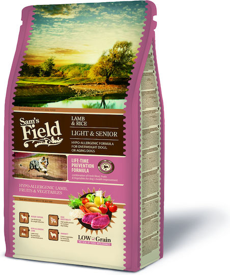 Sam's Field Light Senior 2.5kg Ξηρά Τροφή Διαίτης, με Λίγα Σιτηρά για Ηλικιωμένους Σκύλους με Ρύζι και Αρνί