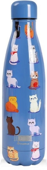iDrink Blue Cats Μπουκάλι Θερμός Ανοξείδωτο BPA Free 500ml Μπλε