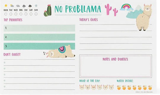 Legami Milano Paper Thoughts Notepad Llama Daily Планиращ 11x19см.