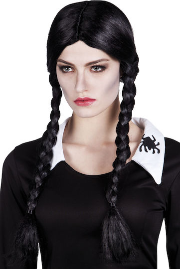 Secrete Carnival Wig with Braids Brunette for Halloween