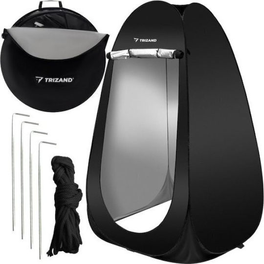 Trizand Αδιάβροχη Pop-Up Σκηνή Camping Pop Up Τουαλέτας Μαύρη 110x110x190εκ.