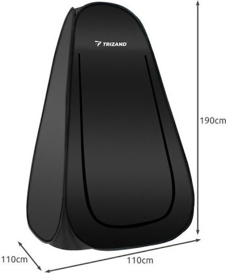 Trizand Αδιάβροχη Pop-Up Σκηνή Camping Pop Up Τουαλέτας Μαύρη 110x110x190εκ.