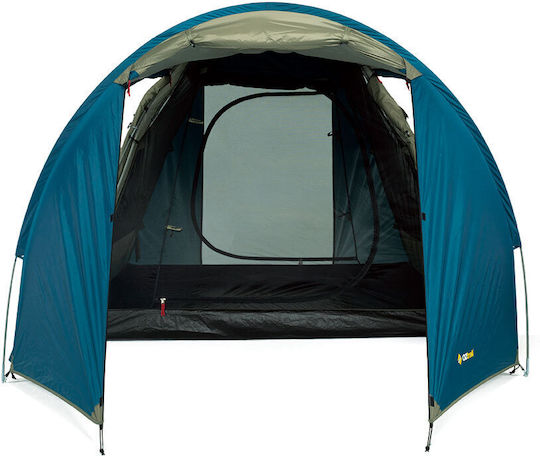 OZtrail Tasman 4V Plus Dome Camping Tent Tunnel Blue With Double Cloth 3 Seasons For 4 People 450x220x180cm