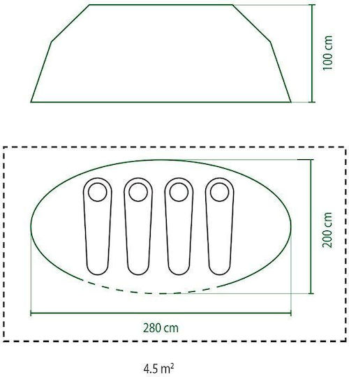 Coleman Galiano 4 Camping Tent Pop Up Blue 3 Seasons for 4 People 280x200x100cm
