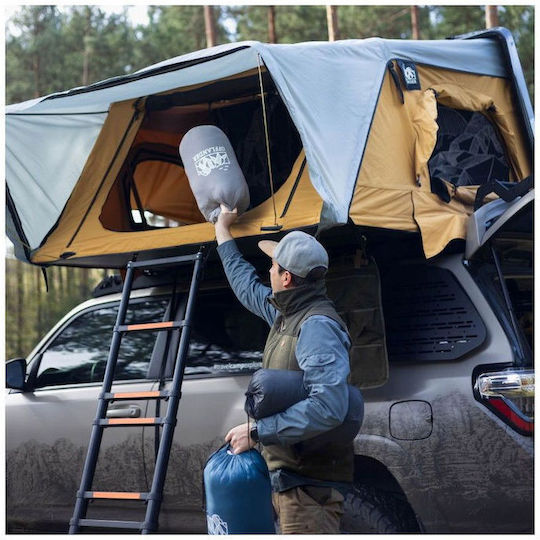 Offlander Fold 4 Sand Cort De Camping Pentru Automobil Maro 3 Anotimpuri Pentru 2 Persoane 210x210x100 cm
