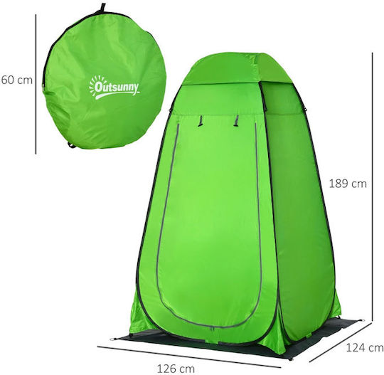 Outsunny Summer Camping Tent Pop Up Toilet Green 126x124x189cm