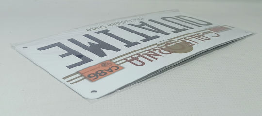 Back To Future Metal Sign Outatime Delorean License Plate