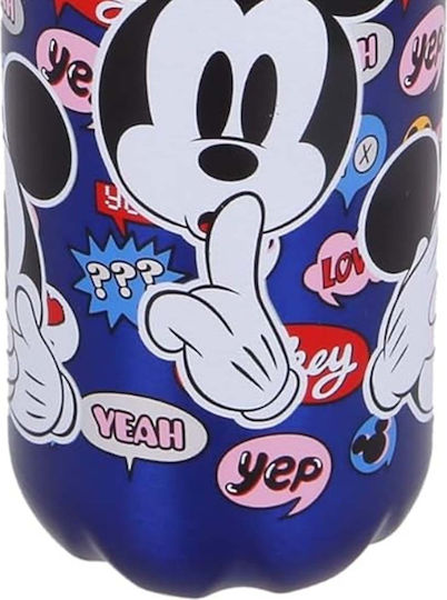 Stor Mickey Mouse Kids Water Bottle Set from Aluminium Minnie Blue 600ml