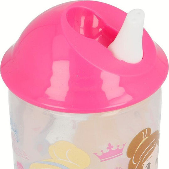 Straw Mug Princess Plastic 360 Ml Pink