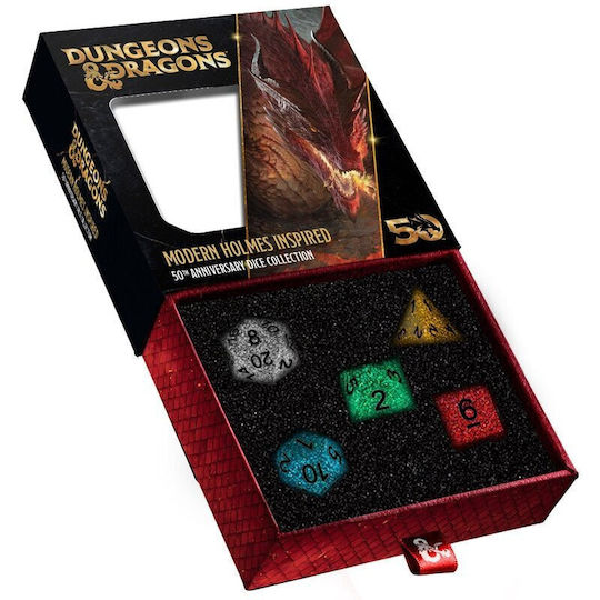Dungeons & Dragons Dice Set 50th Anniversary Modern Holmes Inspired
