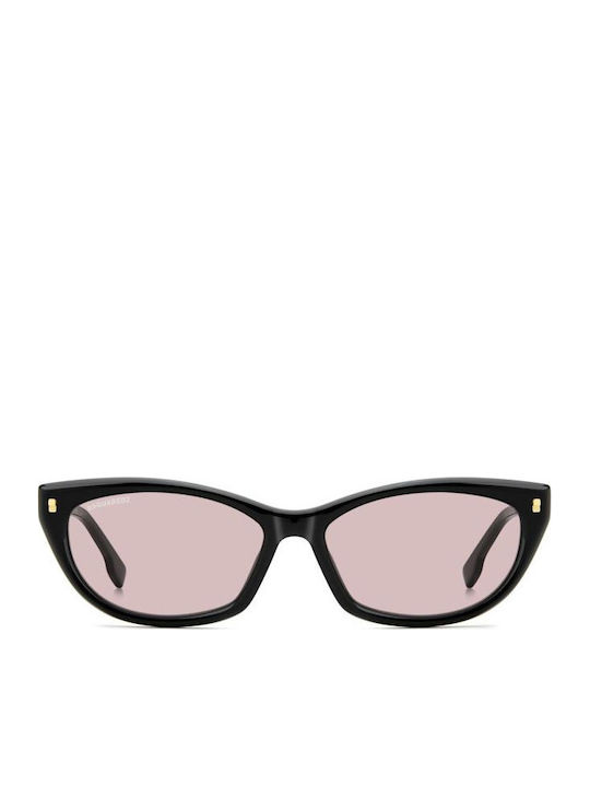 Dsquared2 Unisex Sunglasses with Black Horn-Rimmed Frame and Black Lens D2 0209 G S 3H2 U1