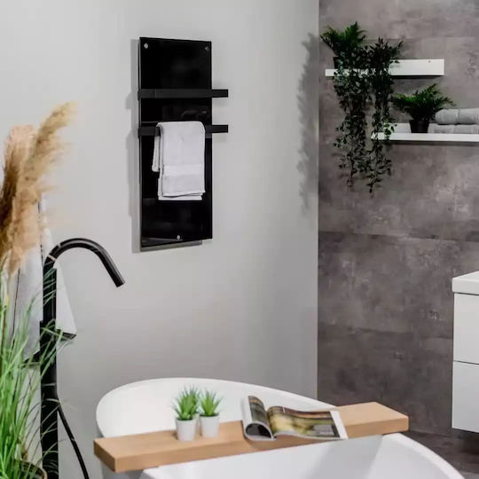 Eurom Sani Radiator Electric Pentru Prosoape Cu Fațadă De Sticlă 400W 83.5x48.1cm Neagră
