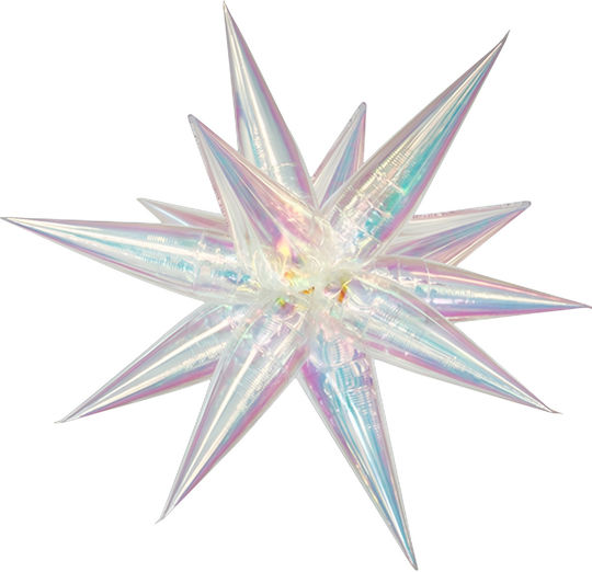 Balloon 26'' Iridescent Star 3D Air-Filled Packaged