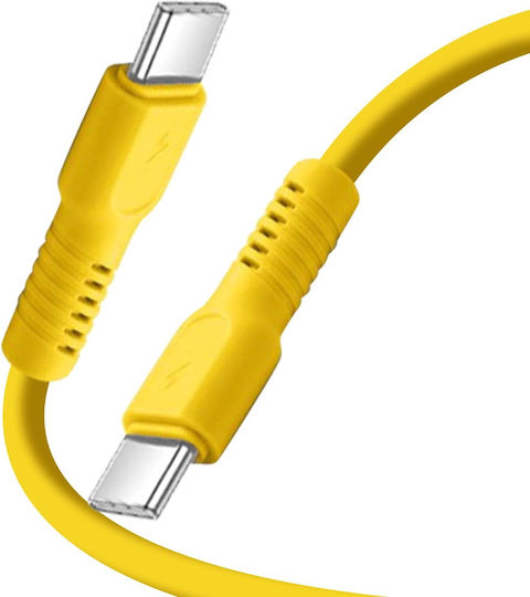 Colorum USB 2.0 Cable USB-C male - USB-C 60W PD Κίτρινο 1.8m CK60-CC-05