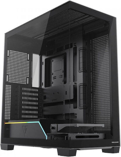 Modecom Volcano Stellar Plus Gaming Midi Tower Κουτί Υπολογιστή με Πλαϊνό Παράθυρο Μαύρο