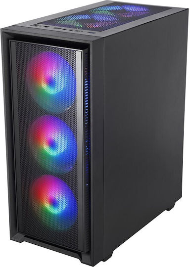 Mars Gaming MC-Air Gaming Midi-Turm Computergehäuse mit RGB-Beleuchtung Schwarz