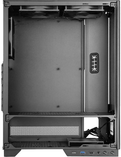 Tacens 2SAGITTA20 Gaming Midi-Turm Computergehäuse mit Seitenfenster Schwarz