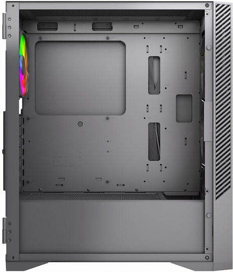 Gembird Fornax 900 Gaming Midi Tower Κουτί Υπολογιστή με Πλαϊνό Παράθυρο και ARGB Φωτισμό Μαύρο