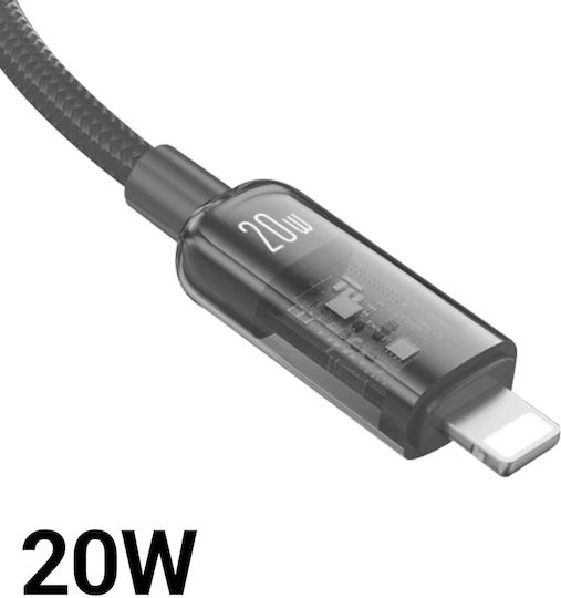 WK LED USB-C to Lightning Cable 20W Μαύρο 1.2m (WK-WDC-181_BLACK)