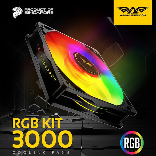 Armaggeddon Chroma Kit 3000 Case Fan 120mm with RGB Lighting and Connection 4-Pin Molex 5pcs