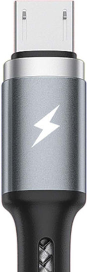 WK Series Braided Cablu USB la Lightning / Type-C / micro USB cu mai multe porturi 2.4A Gri 1.2m (WK-WDC-119_SILVER)