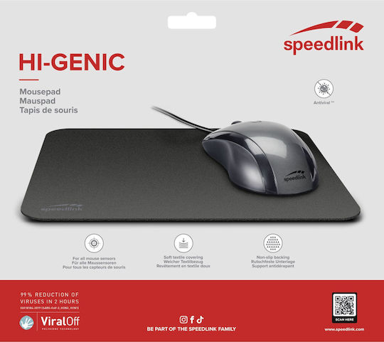 SpeedLink HI-GENIC Мишка Пад (230мм) Черен SL-620010-BK