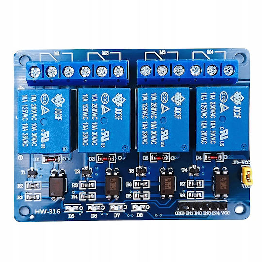 Μονάδα Ρελέ Rosfix 4 Καναλιών 12v Arduino