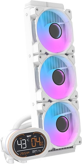 Darkflash DH360D v2 AIO CPU Liquid Cooling With 3 120mm Fans And White ARGB Lighting