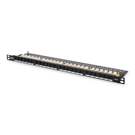 Digitus Patch Panel Unshielded για Rack 0.5U 19" 24 Θυρών cat6 Μαύρο