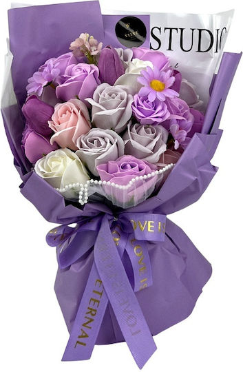 Buchet Floral Etern Artisan Flori Săpun Trandafiri Lalele Lila