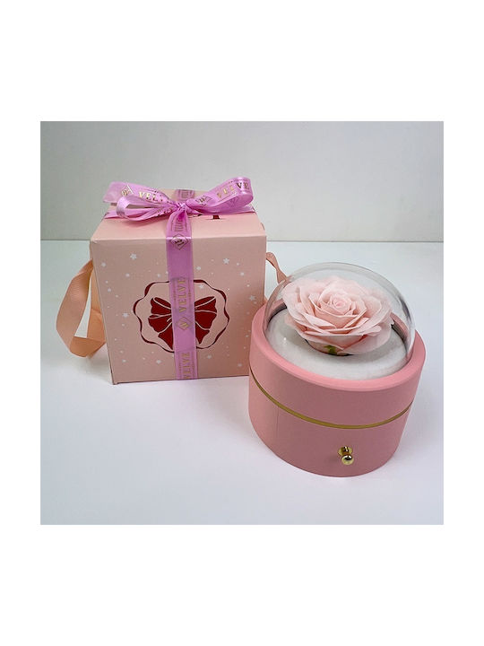 Pink Seife Rose In A Box Transparent Dome Chain Überraschung Anhänger