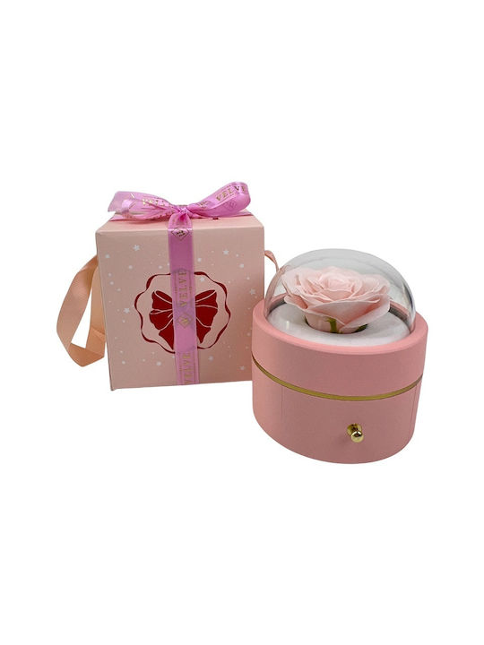 Pink Soap Rose In A Box Transparent Dome Chain Surprise Pendant Pink Soap Rose In A Box Transparent Dome Chain Surprise Pendant