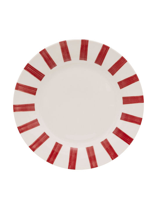 S-d Cheri Plate Shallow made of Porcelain Red with Diameter 27cm