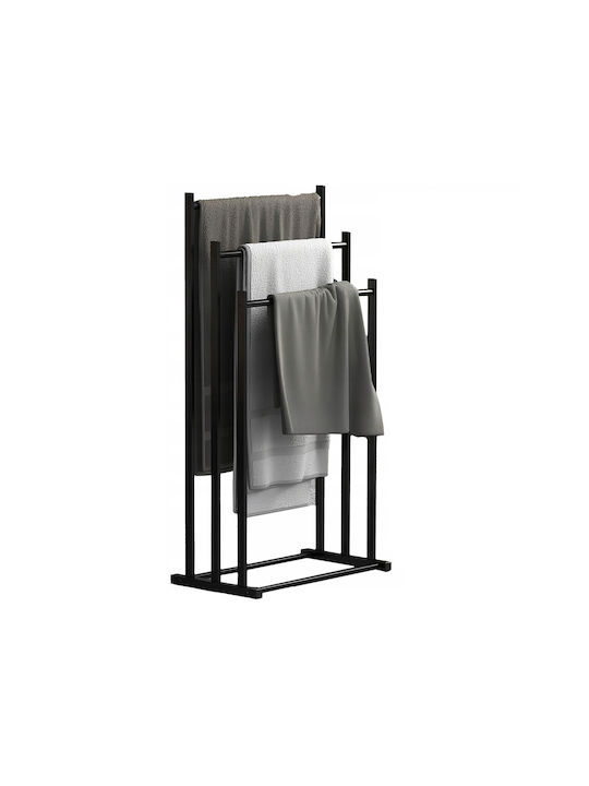 Raft de haine de Baie Triplu ​41x84cm Inox Negru