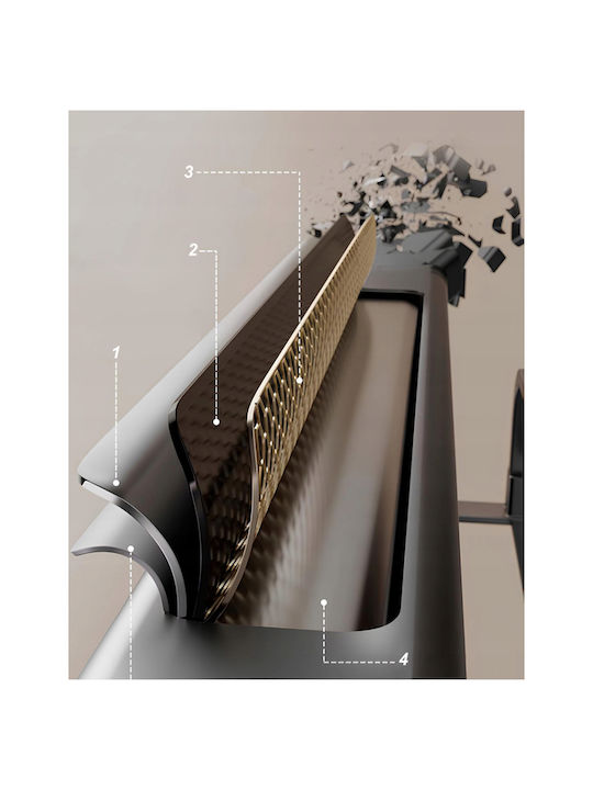Raft de haine de Baie Triplu ​41x84cm Inox Negru