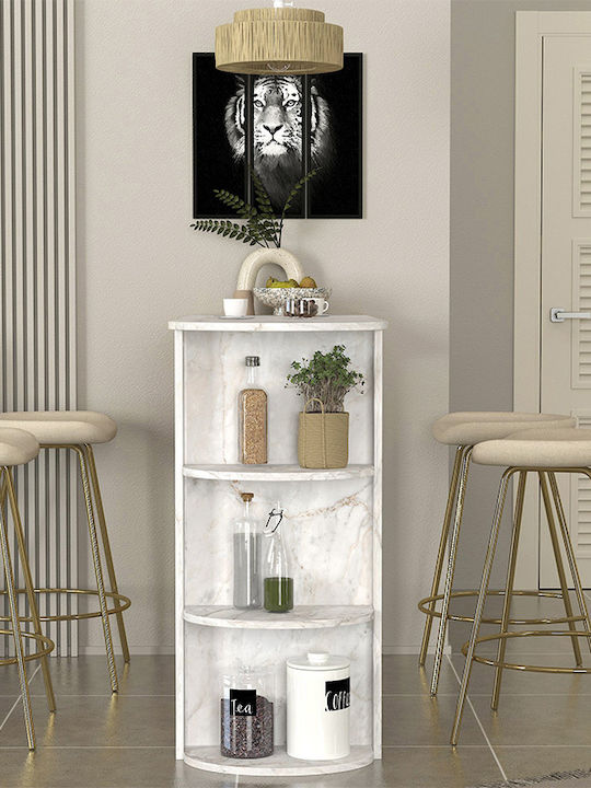 Vigne Masă Bar cu Suprafață de Marmură Marble Effect White 150x51.6x101.8buc