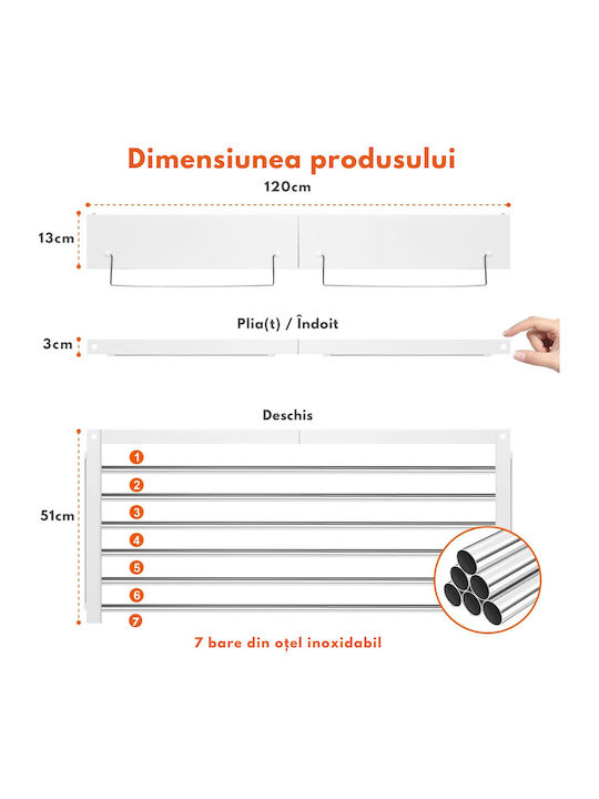 Uscătoare Rufe Pliere Perete Pentru Balcon Inox
