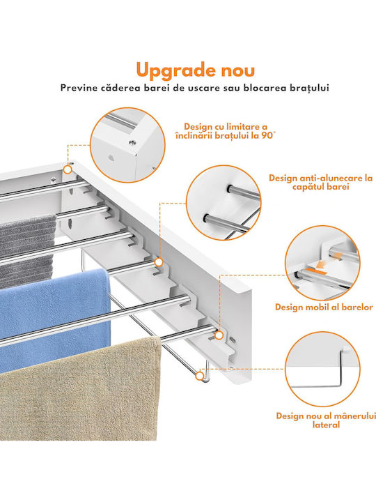 Uscătoare Rufe Pliere Perete Pentru Balcon Inox