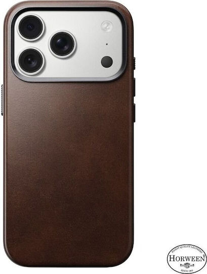 Nomad Rustic Back Cover Piele / Silicon 1.15mm Maro (iPhone 17 Pro Nokia 2.4)