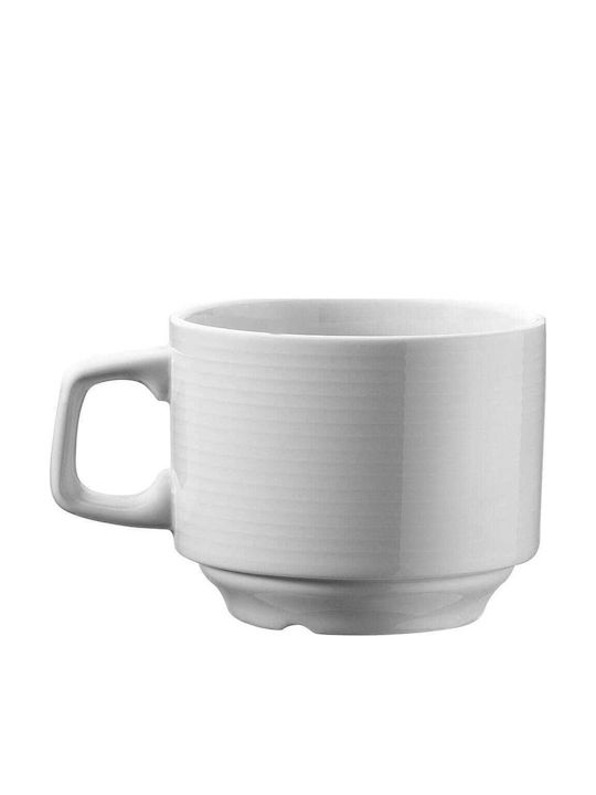 Kutahya Porselen Dunya Set of Cups Cappuccino Porcelain White 12pcs