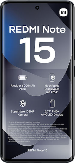Xiaomi Redmi Note 15 4G NFC Dual SIM (8GB/256GB) Black