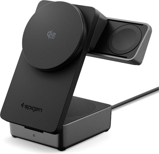 Spigen Magsafe-Ladegerät 25W Schwarz Faltbarer Wireless Qi2.2 Ladegerät Stand (Mag Fit)