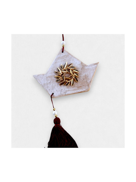 Artifact Hanging Handmade Ceramic Wall Decor Ecru 15.5x11.5cm CERAMIC-19A
