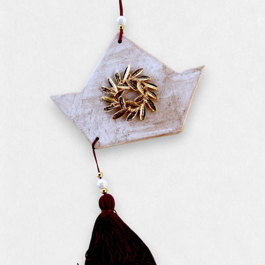 Artifact Hanging Handmade Ceramic Wall Decor Ecru 15.5x11.5cm CERAMIC-19A