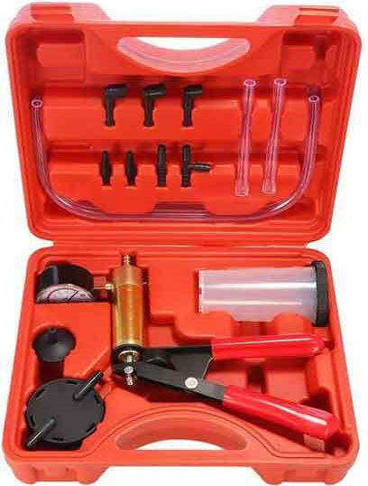 Car Vacuum Pump Tester Hand Held Brake Fluid Bleeder Kit Set