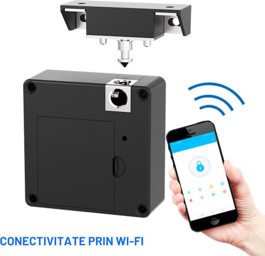 Lacăt Electronic în culoare Negru cu Conectivitate Bluetooth și Wi-Fi
