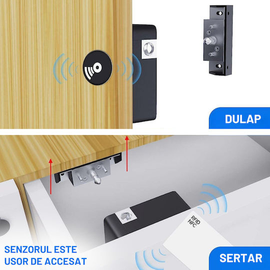 Lacăt Electronic în culoare Negru cu Conectivitate Bluetooth și Wi-Fi