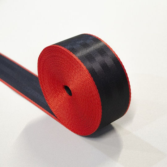 Tuning Sicherheitsgurtband Schwarz-Rot Farbe Breite 46 mm Preis pro laufendem Meter