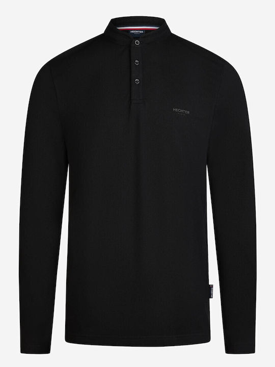 Polo Langarmbluse Black
